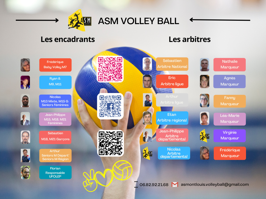 Organigramme volley ball les encadrants les arbitres